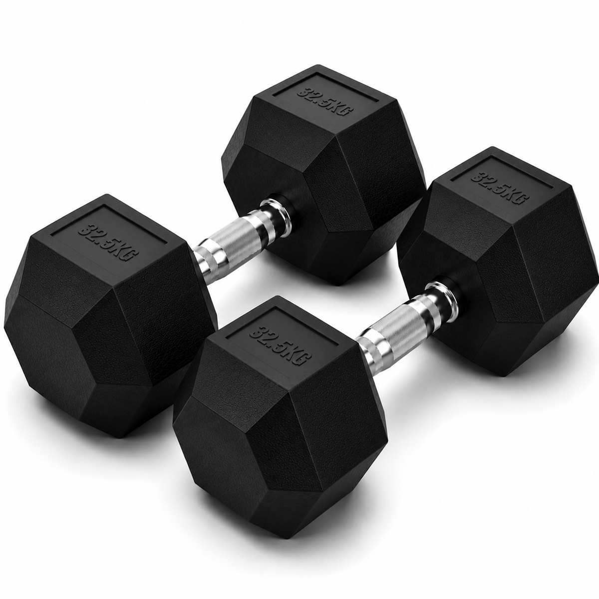 Premium Rubber Hex Dumbbells (2.5kg - 32.5kg)