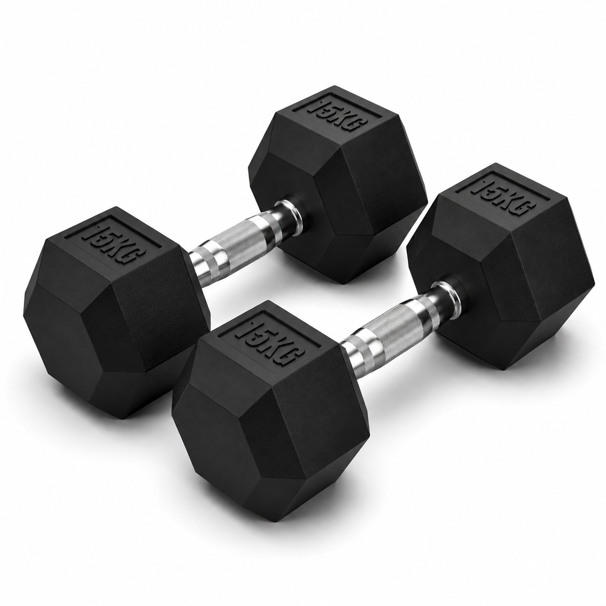 Premium Rubber Hex Dumbbells (2.5kg - 32.5kg)