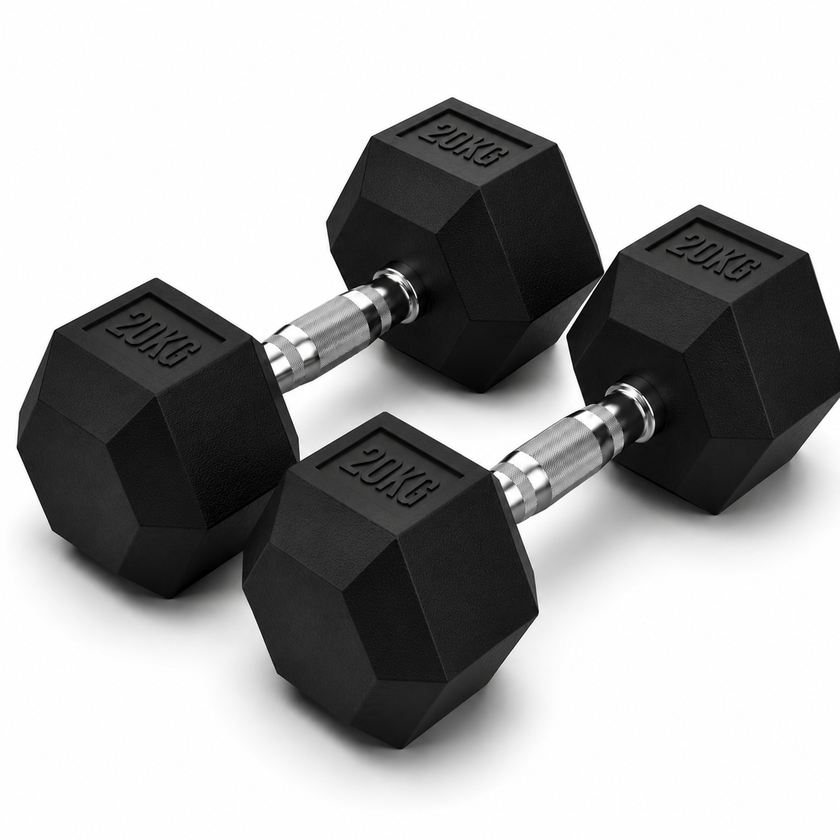 Premium Rubber Hex Dumbbells (2.5kg - 32.5kg)
